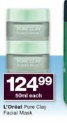 L'Oreal Pure Clay Facial Mask-50ml Each
