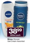 Nivea Shower Gel/Cream Assorted-500ml Each