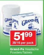 Grand Pa Headache Powders/Tablets-38/16 Per Pack