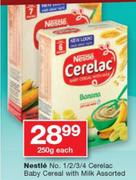 Nestle No.1/2/3/4 Cerelac Baby Cereal With Milk Assorted-250g Each