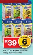 Aspen Infacare Baby Juice Assorted-6 x 200ml