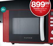 Platinum 20Ltr Digital Red Microwave Oven-Each