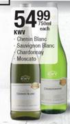 KWV Chenin Blanc/Sauvignon Blanc/Chardonnay/Moscato-750ml Each