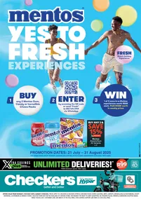 Checkers Gauteng, Brits, Klerksdorp, Limpopo, Mpumalanga, North West, Potchefstroom & Rustenburg : Mentos Promotion (21 July - 31 August 2025)