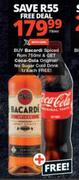 Bacardi Spiced Rum 750ml & Free Coca-Cola Original No Sugar Cold Drink 1Ltr