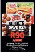 Rainbow Frozen Crumbed Chicken Nuggets/Steaklets/Fingers/Bites (All Variants)-For Any 2 x 400g