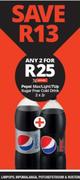 Pepsi Max/Light/7UP Sugar Free Cold Drink-2 x 2L