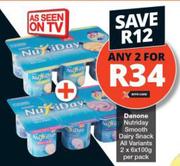 Danone Nutriday Smooth Dairy Snack (All Variants)-2 x 6 x 100g Per Pack