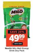 Nestle Milo Malt Energy Drink Doy Pack-500g