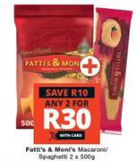 Fatti's & Moni's Macaroni/Spaghetti-For 2 x 500g