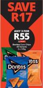 Doritos Corn Chips (All Variants)-For 3 x 145g