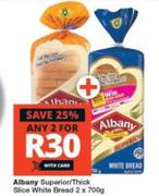 Albany Superior/Thick Slice White Bread-For Any 2 x 700g