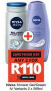 Nivea Shower Gel/Cream (All Variants)-For 2 x 500ml