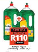 Sunlight Regular Dishwashing Liquid-2 x 1.5L