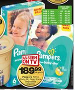 Pampers Active Baby Dry Giant Pack Disposable Nappy Size 6 X-Large-56s Per Nappy