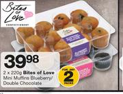 Bites Of Love Mini Muffins Blueberry/Double Chocolate-2 x 220g