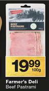 Farmer's Deli Beef Pastrami-100g