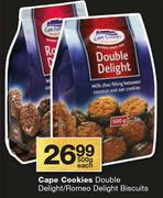 Cape Cookies Double Delight/Romeo Delight Biscuits-500g Each