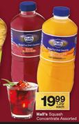 Hall's Squash Concentrate Assorted-1.25Ltr Each
