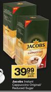 Jacobs Instant Cappuccino Original/Reduced Sugar-10 Per Pack