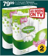 Twinsaver Luxury White 2 Ply Toilet Rolls-2 x 9 Per Pack