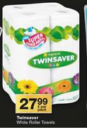Twinsaver White Roller Towels-4 Per Pack
