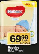 Huggies Baby Wipes-4 x 56 Per Pack