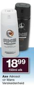 Axe Aerosol vir mans Verskeidenheid-150ml Elk
