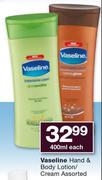 Vaseline Hand & Body Lotion Cream Assorted-400ml Each