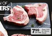 Beef Club & T-Bone Steak-Per 100g