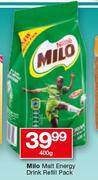 Milo Malt Energy Drink Refill Pack-400g