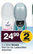 Shield Roll On For Ladies/Men Assorted-2 x 50ml