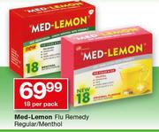 Med-Lemon Flu Remedy Regular/Menthol-18 Per Pack