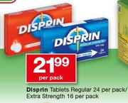 Disprin Tablets Regular 24 Per Pack/Extra Strength 16 Per Pack-Per Pak