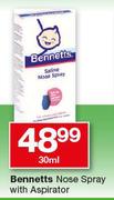 Bennetts Nose Spray With Aspirator-30ml