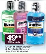 Listerine Total Care/Teeth & Gum/Tarter/Sensitive/Stay White Mouthwash-500ml Each