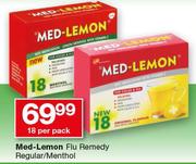 Med-Lemon Flu Remedy Regular/Menthol-18 Per Pack