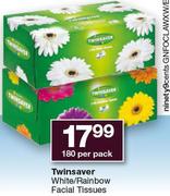 Twinsaver White/Rainbow Facial Tissues-180 Per Pack