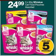 Whiskas Cat Food Pouches Assorted-5 x 85g