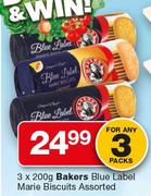 Bakers Blue Blue Label Marie Biscuits-3x200g