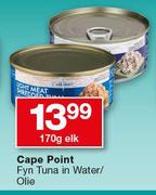 Cape Point Fan Tuna In Water/Olie-170g Elk