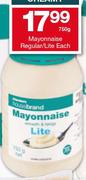 Mayonnaise Regular/Lite-750g Each