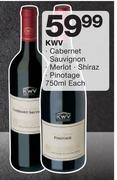 KWV Cabernet/Sauvignon/Merlot/Shiraz/Pinotage-750ml Each