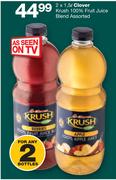 Clover Krush 100% Fruit Juice Blend Assorted-Any 2x1.5Ltr