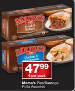 Mama's Pies/Sausage Roll Assorted-6 Per Pack