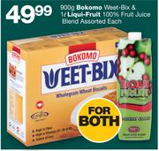 Bokomo Weet Bix 900g & Liqui Fruit 100% Fruit Juice Blend 1Ltr-For Both