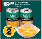 Rhodes Peach Slices/Halves In Syrup-2x410g