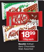 Nestle Kitkat/ Aero Chocolate Slab-135g Each