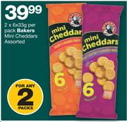 Bakers Mini Cheddars-2x6x33g Per Pack