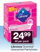 Libresse Scented/ Unscented Pantyliners-40 Per Pack